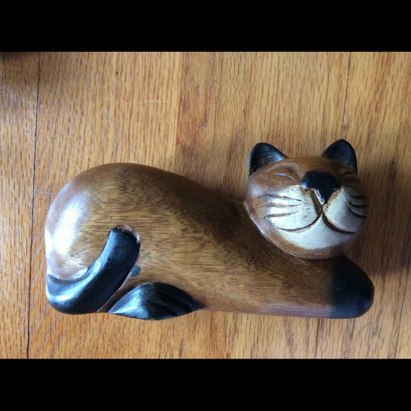Vintage Hand Carved Wooden-Shelf Cat😺 - Picture 11 of 13
